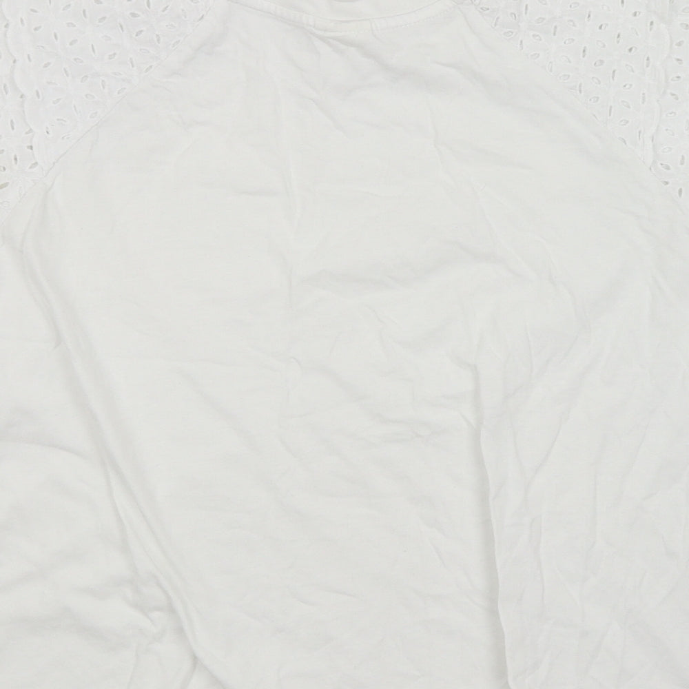 H&M Womens White Argyle/Diamond  Basic Blouse Size M