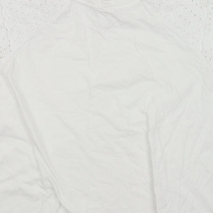 H&M Womens White Argyle/Diamond  Basic Blouse Size M
