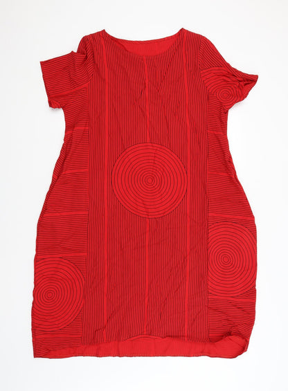 Preworn Womens Red Striped  A-Line
