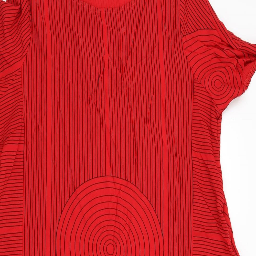 Preworn Womens Red Striped  A-Line
