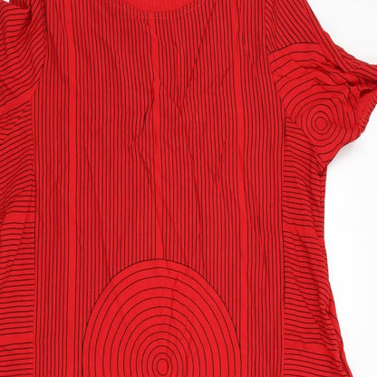 Preworn Womens Red Striped  A-Line
