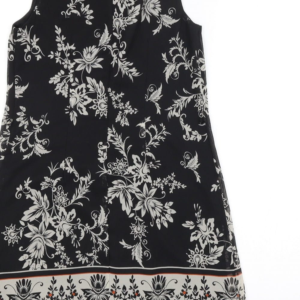 Atmosphere Womens Black Floral  A-Line  Size 8