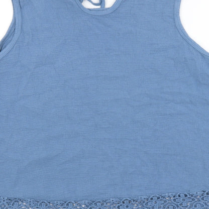 Womens UK Size  Preworn Blue Basic Tank