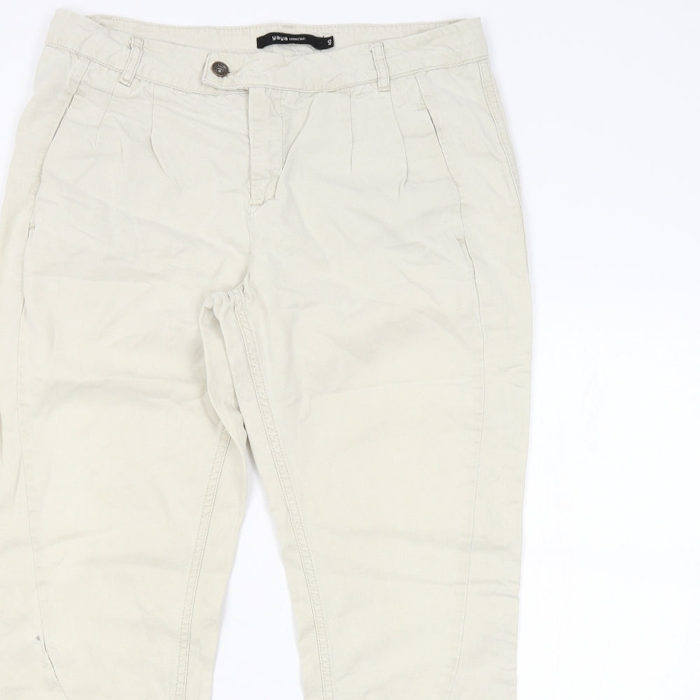 Womens UK Size 12 YAYA Regular Fit  Beige Trousers