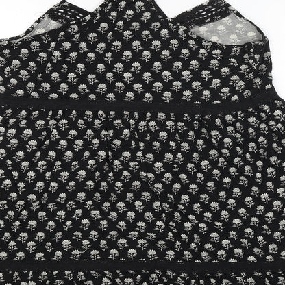 Womens UK Size L FOREVER21 Black Basic Blouse
