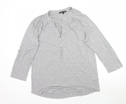 Womens UK Size M Cable & Gauge Grey Basic T-Shirt