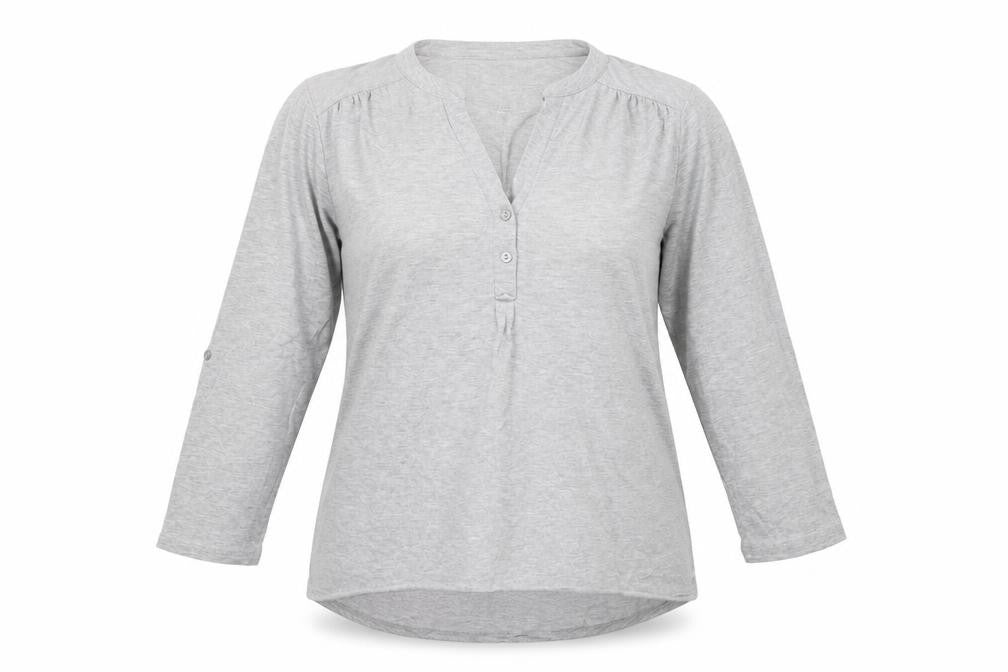 Womens UK Size M Cable & Gauge Grey Basic T-Shirt