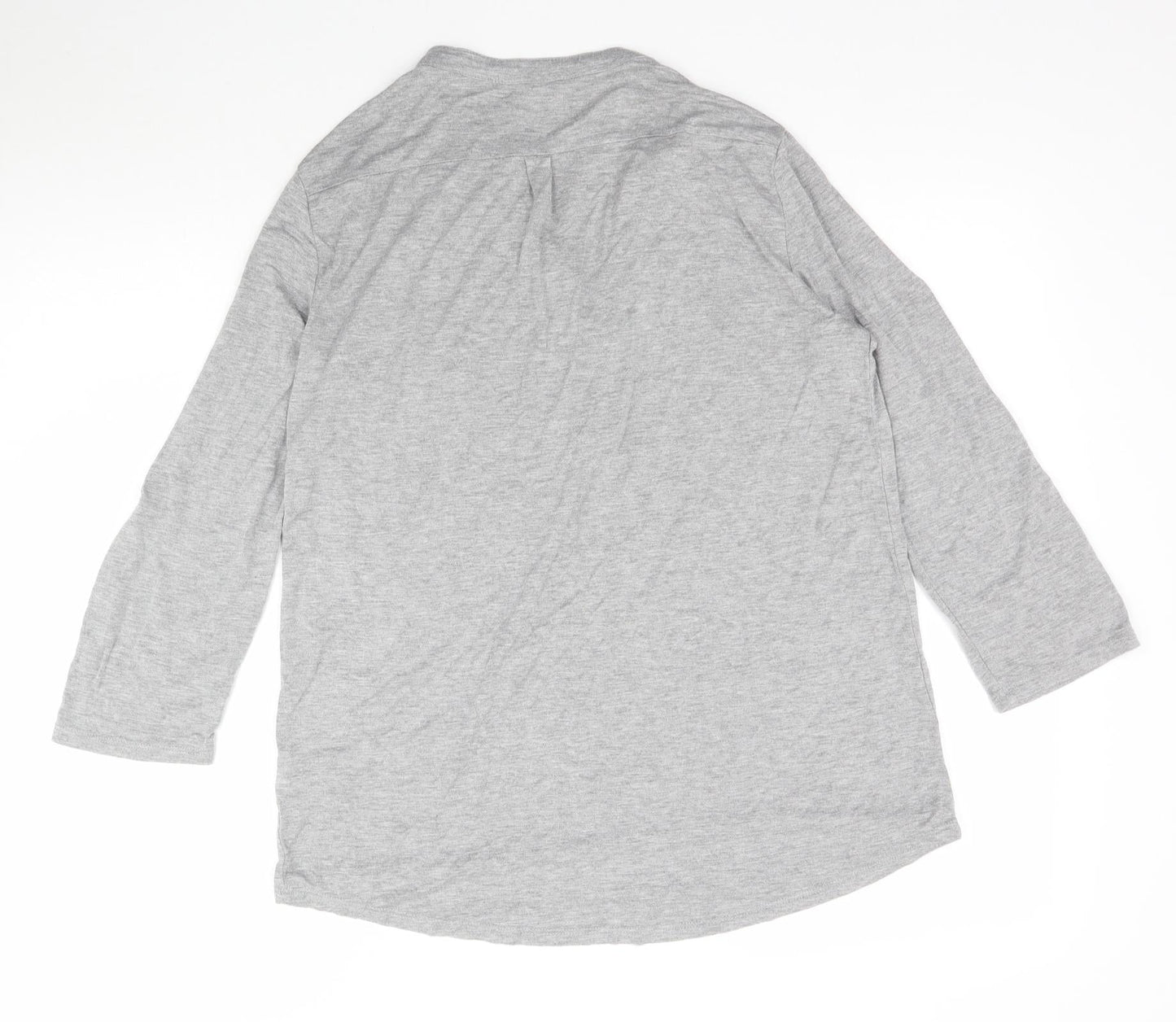 Womens UK Size M Cable & Gauge Grey Basic T-Shirt