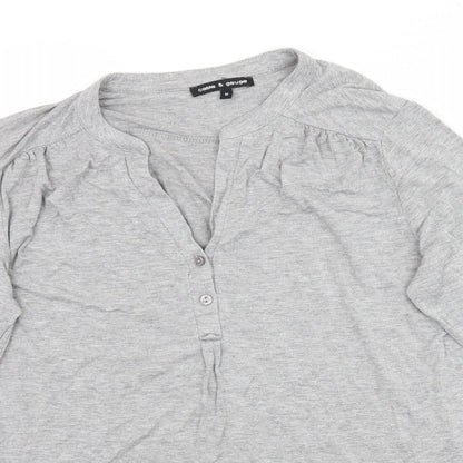 Womens UK Size M Cable & Gauge Grey Basic T-Shirt
