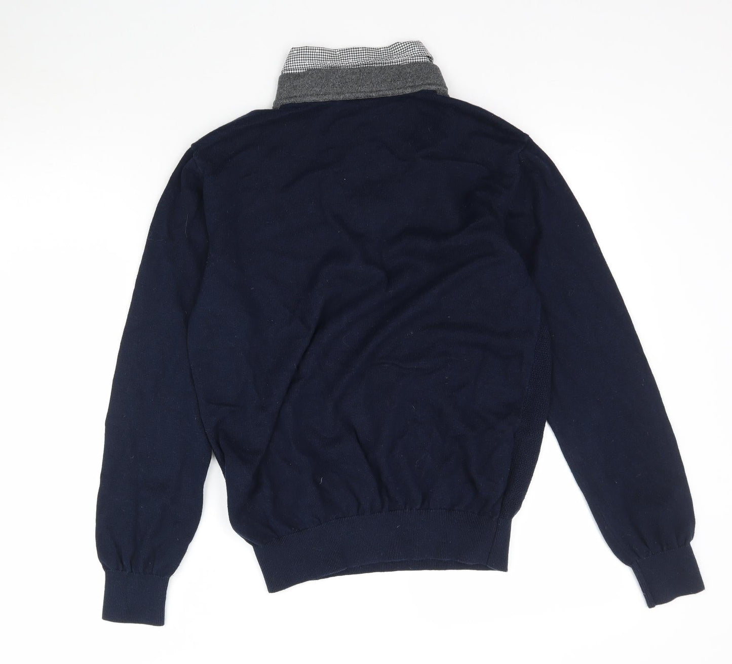 Preworn Mens Blue Striped Knit Pullover Jumper Size M