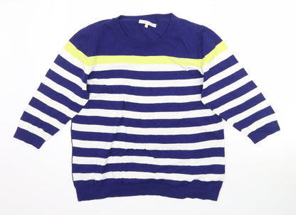 Wishbone Womens Multicoloured Striped Knit Pullover Jumper Size M