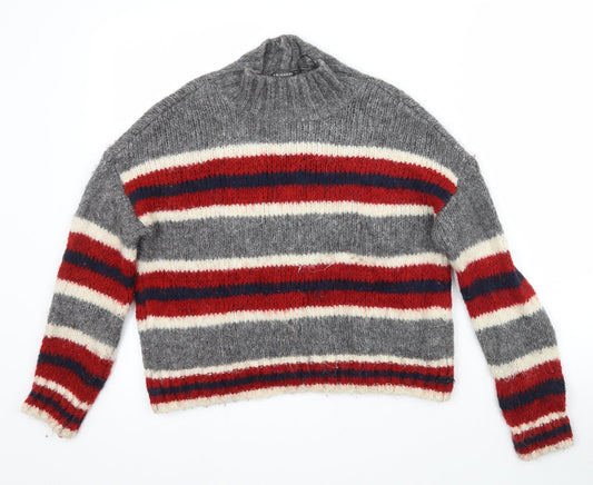 Primark Womens Multicoloured Striped Knit Pullover Jumper Size 2XS