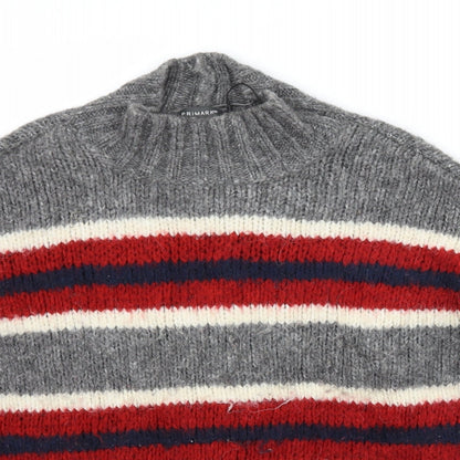 Primark Womens Multicoloured Striped Knit Pullover Jumper Size 2XS
