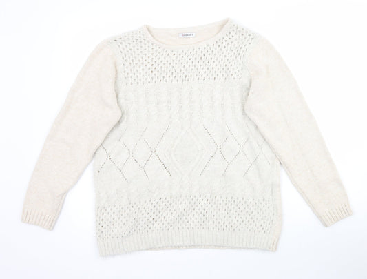 Damart Womens Beige  Knit Pullover Jumper Size 14  - cable knit