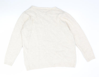 Damart Womens Beige  Knit Pullover Jumper Size 14  - cable knit
