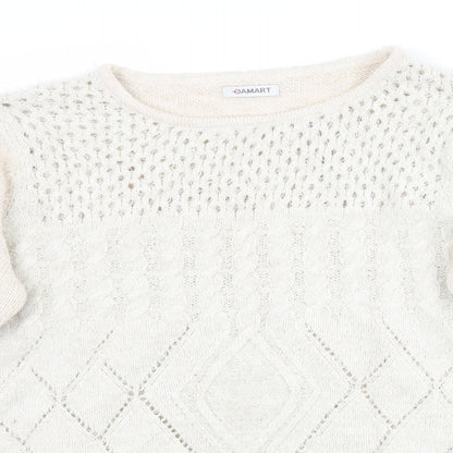 Damart Womens Beige  Knit Pullover Jumper Size 14  - cable knit