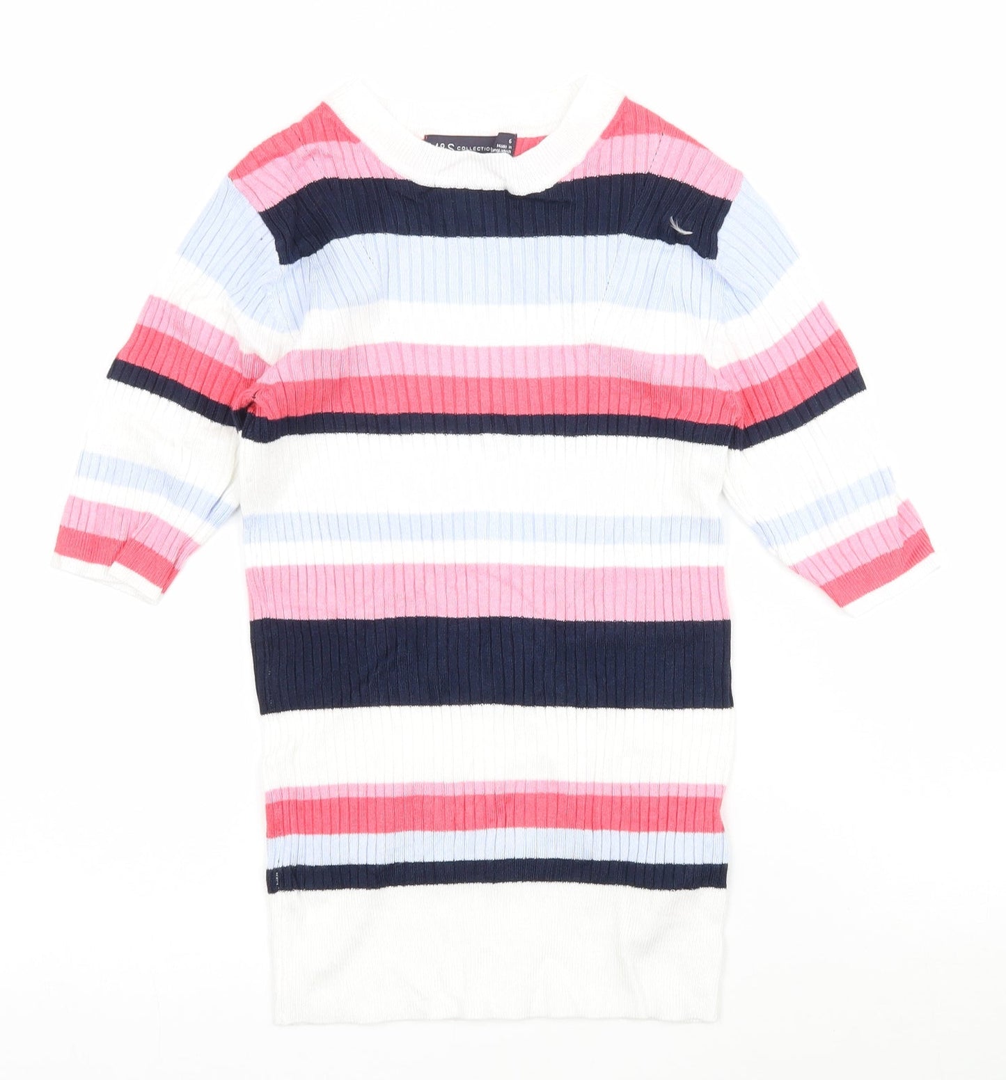 Womens UK Size 6 Marks and Spencer Multicoloured Basic T-Shirt