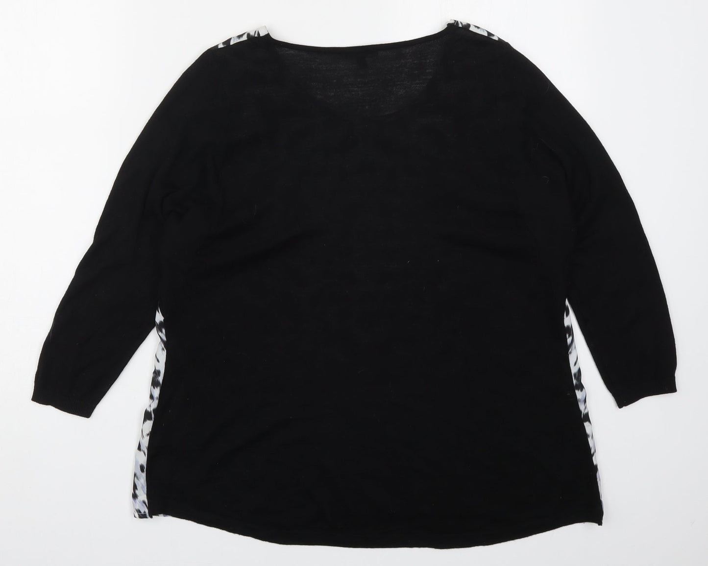 Womens UK Size 10 Warehouse Black Basic T-Shirt