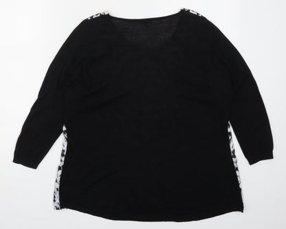 Womens UK Size 10 Warehouse Black Basic T-Shirt