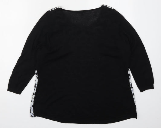 Womens UK Size 10 Warehouse Black Basic T-Shirt