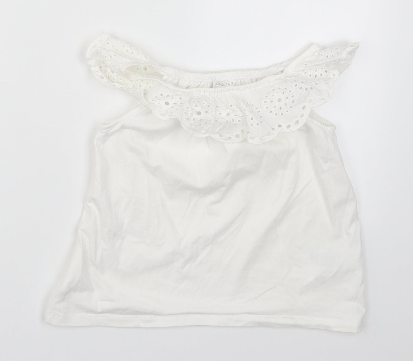 F&F Girls White   Basic T-Shirt Size 4-5 Years