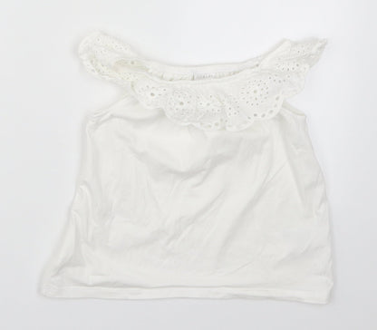 F&F Girls White   Basic T-Shirt Size 4-5 Years