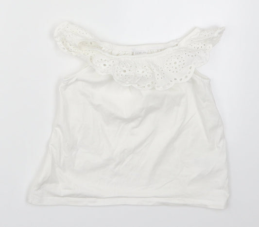 F&F Girls White   Basic T-Shirt Size 4-5 Years