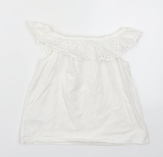 F&F Girls White   Basic T-Shirt Size 4-5 Years