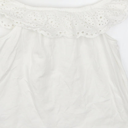 F&F Girls White   Basic T-Shirt Size 4-5 Years