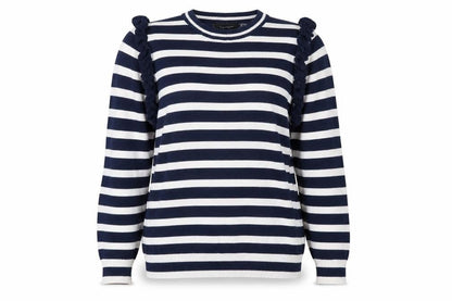Atmomsphere Womens Blue Striped Knit Pullover Jumper Size 12