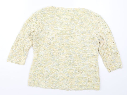 Frank Saul Womens Yellow  Knit Pullover Jumper Size M