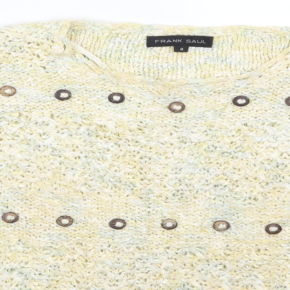 Frank Saul Womens Yellow  Knit Pullover Jumper Size M