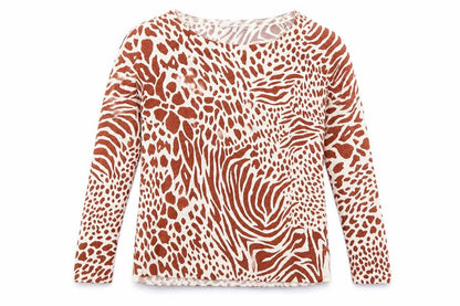 Next Womens Brown Animal Print Knit Pullover Jumper Size 12