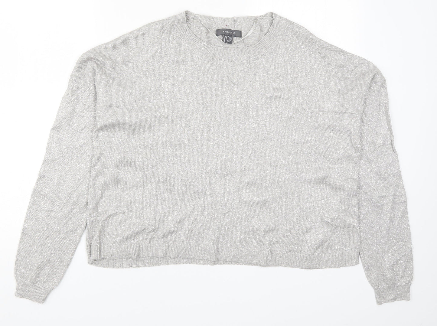 Primark Womens Silver  Knit Pullover Jumper Size 14