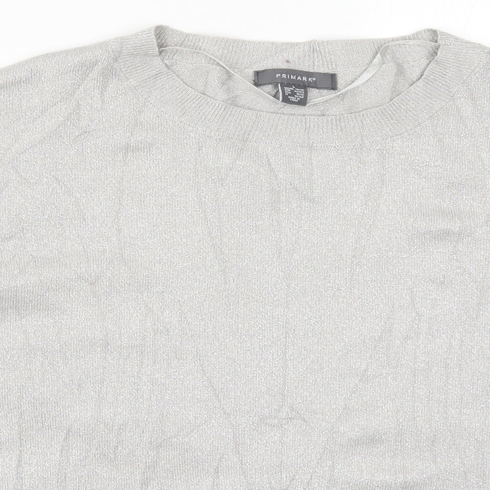 Primark Womens Silver  Knit Pullover Jumper Size 14