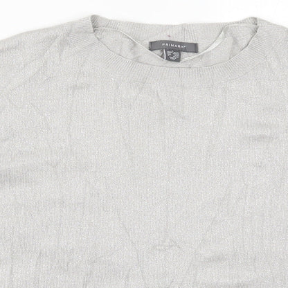 Primark Womens Silver  Knit Pullover Jumper Size 14