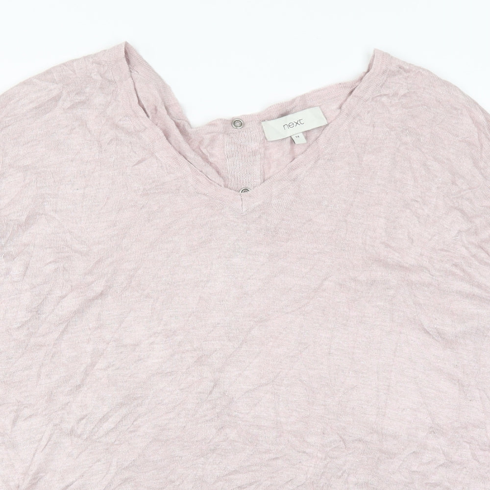 Womens UK Size 14 NEXT Pink Basic T-Shirt