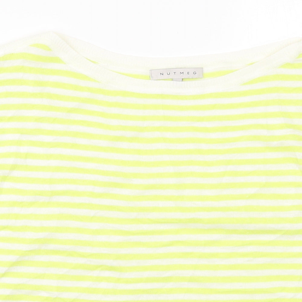 Nutmeg Womens Yellow Striped Knit Pullover Jumper Size 16
