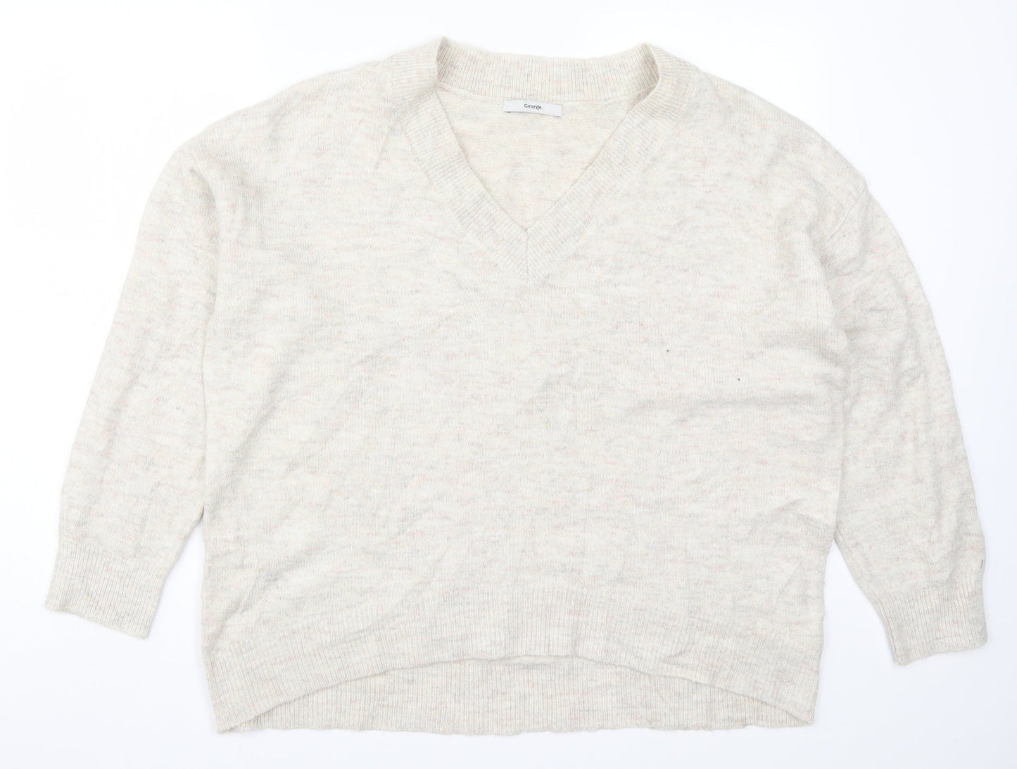 George Womens Beige  Knit Pullover Jumper Size L
