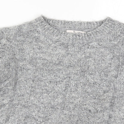 TU Womens Grey  Knit Pullover Jumper Size 10