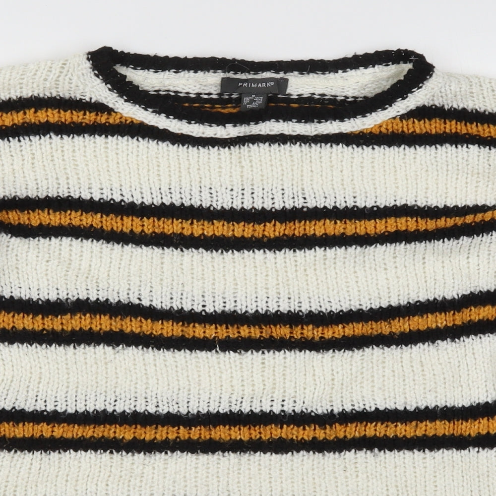 Primark Womens Yellow Striped Knit Pullover Jumper Size 12