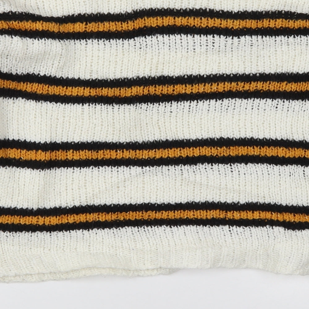 Primark Womens Yellow Striped Knit Pullover Jumper Size 12