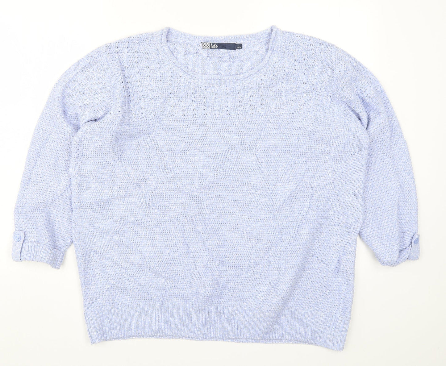 Womens UK Size 18 Isle Blue Pullover Jumper