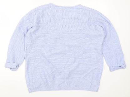 Womens UK Size 18 Isle Blue Pullover Jumper