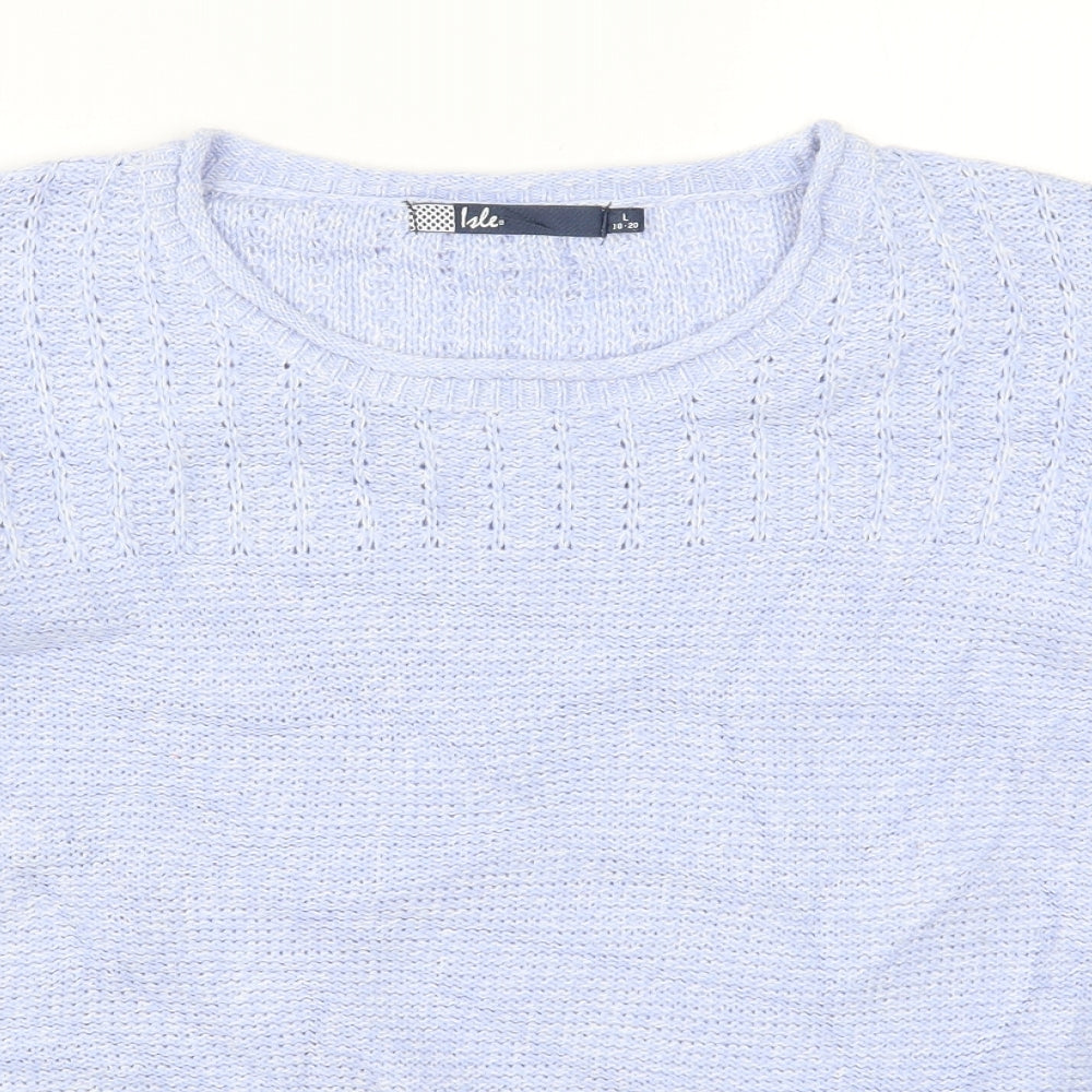 Womens UK Size 18 Isle Blue Pullover Jumper