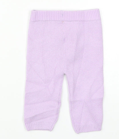 Marks and Spencer Girls Purple   Sweatpants Trousers Size 6-9 Months