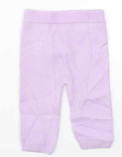 Marks and Spencer Girls Purple   Sweatpants Trousers Size 6-9 Months