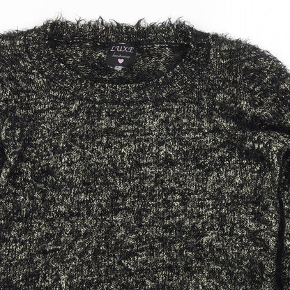 Luxe Womens Gold  Knit Pullover Jumper Size S