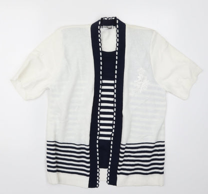 Womens UK Size S Hand to hand White Cardigan Jumper