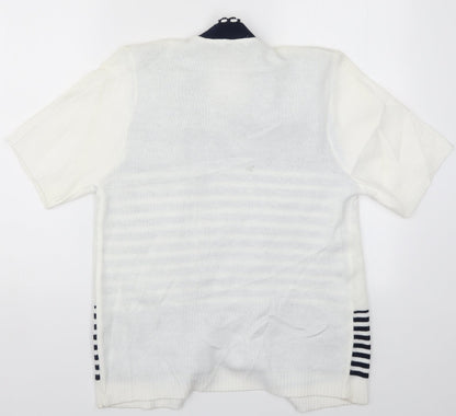 Womens UK Size S Hand to hand White Cardigan Jumper
